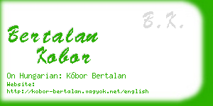 bertalan kobor business card