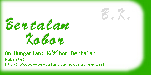 bertalan kobor business card